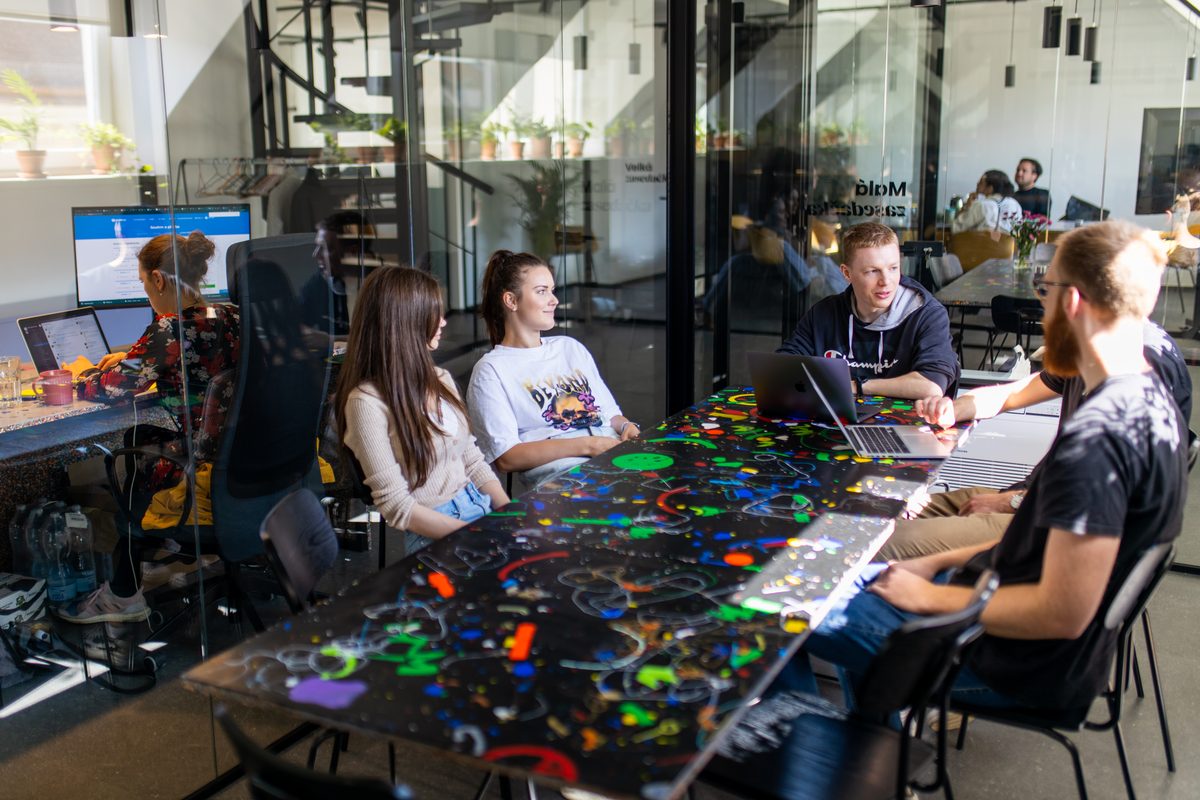 The team around one table