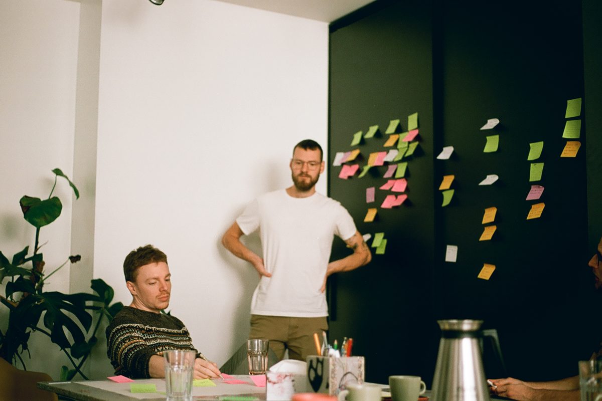 Planning on the sticky-note wall
